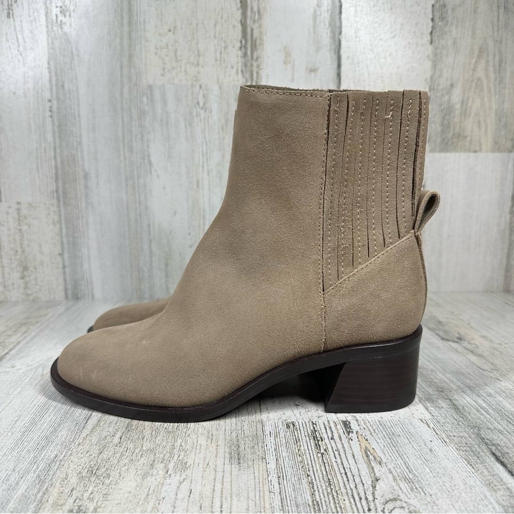 Dolce Vita‎ Linny H2O Waterproof Boots in Olive Suede Comfort Capsule Nude